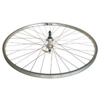 WHEEL - 27" x 1 1/4 Alex AP-18 630 36H Silver Rim,  SCREW-ON MULTI Q/R (126mm OLD) Loose Ball KK Rival Silver Hub,  Mach 1 SILVER Spokes