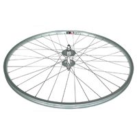 WHEEL - 27" x 1 1/4 Alex AP-18 630 36H Silver Rim,  FIXED/FREE Nutted (120-130mm OLD) Sealed Sturmey Silver Hub,  Mach 1 SILVER Spokes