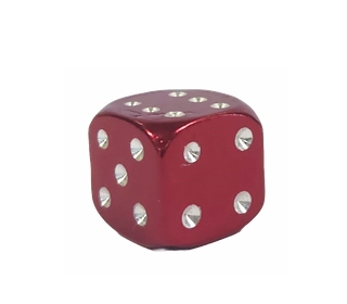 VALVE CAP DICE ALLOY RED 12mm A/V