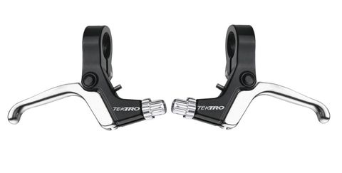 TEKTRO LEVER - V-Brake Levers, sold as a pair, suits Rapidfire shifters, 4 finger, Black/silver lever, for 19mm handlebar  Quality Tektro product