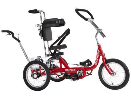 Rehatri Trike 20" Front and rear wheel size, RED, with rear steering