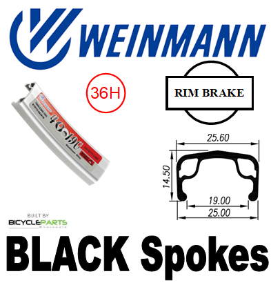 WHEEL - 700C Weinmann 4019C 36H P/j Silver Rim,  FRONT 3/8" Nutted (92mm OLD) Loose Ball Joytech Steel Chrome Hub,  Mach 1 BLACK Spokes