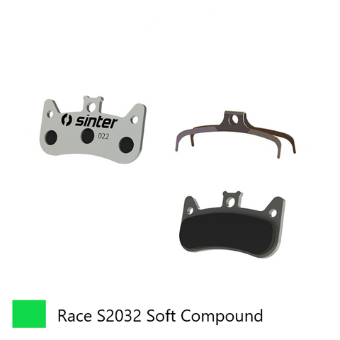 BRAKE DISC PADS - MTB RACE pads (softer compound for great BITE), GREEN, Formula Cura 4 - Quality Sinter product Made in Slovenia