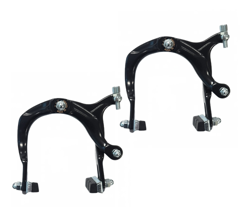 BRAKE - BMX Caliper Brake Set, 73-92mm Reach, Nutted, BLACK (Front & Rear)