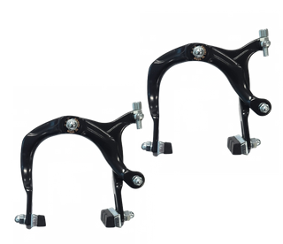 BRAKE - BMX Caliper Brake Set, 73-92mm Reach, Nutted, BLACK (Front & Rear)