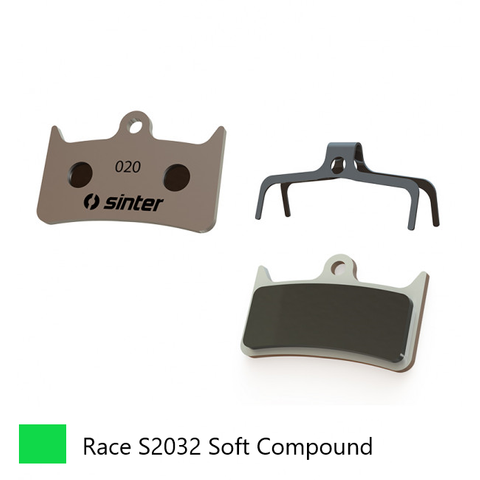 BRAKE DISC PADS - MTB RACE pads (softer compound Greater Bite), GREEN,  Hope Tech V4 Evo, Tech 3 V4, Tech Stealth V4 Evo - Quality Sinter product Made in Slovenia