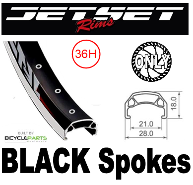 WHEEL - 26" Jetset CH-E213 36H P/j Black Rim,  FRONT Q/R (100mm OLD) 6 Bolt Disc Loose Ball Joytech Black Hub,  Mach 1 BLACK Spokes