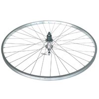 WHEEL - 700c Jetset 36H Silver Rim,  7/10 SPEED Q/R (135mm OLD) Loose Ball Joytech Silver Hub,  Mach 1 SILVER Spokes