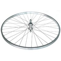 WHEEL - 700c JETSET S/w Silver Rim , Alloy Nutted Screw On Multi Speed Silver Alloy Hub , Mach 1 Silver Spokes .