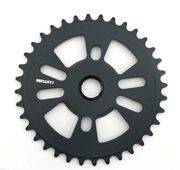 CHAIN RING - Defiant, 24mm Hole with Two Adaptors to Create 19mm or 22mm Hole, 36T, BLACK