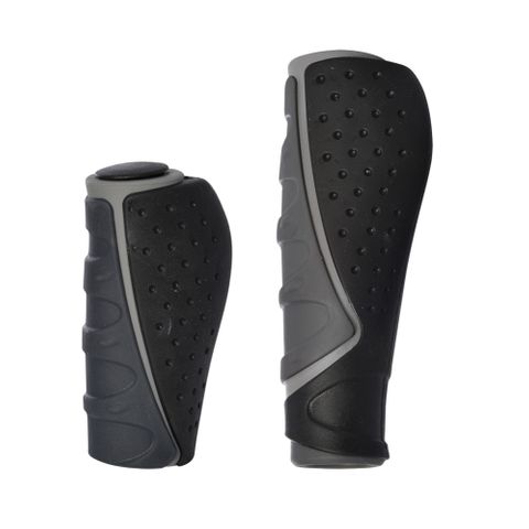 GRIPS - Dual Density Ergo Grips For single Gripshift MTB Grips, 91mm & 131mm - Black/Grey - Oxford Product