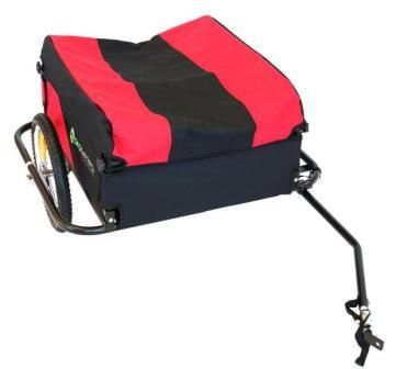 Bicycle Cargo trailer. Steel Frame. Red /Black Cover, loading size 75 x57.5 x32 cm, capacity 60  kg
