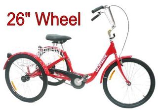 TRIKE  26" 6 Speed SHIMANO, 2500 Series (Designed in Australia)  Bright RED