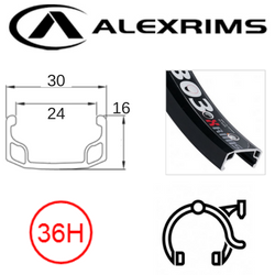 See 97093     RIM 20" x 24mm - ALEX Y303 - 36H - (406 x 24) - Schrader Valve - Rim Brake - S/W - BLACK - MSW - (396 ERD)