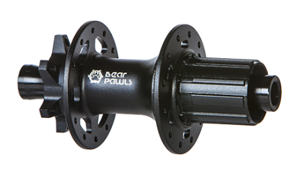 HUB BEAR PAWLS - 8/11 SPEED, 12mm T/A (142mm OLD), 6 Bolt Disc, 24H, Sealed Bearings, 6 PAWL 72T Engagement, Black