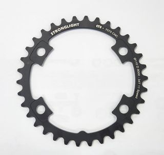 CHAINRING - ROAD "STRONGLIGHT", 34T, 7075 CNC Black CT2 Shimano Di29000 - 110mm BCD, 4B Hole for 11 Spd