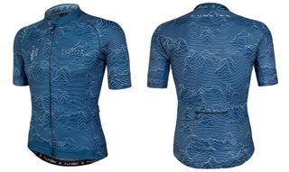 BLUE PRO JERSEY - Funkier Rossini, Race Fit, Full Zip, Mens --- LARGE