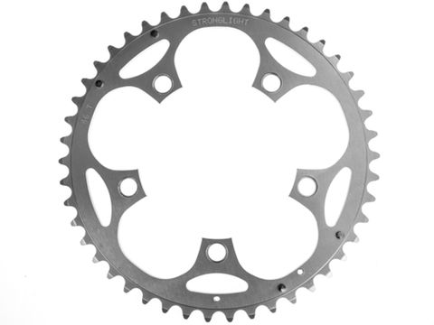 CHAINRING - ROAD "STRONGLIGHT", 46T, 5083 Silver - 110mm BCD, 5 Hole for 9/10 Spd (Does NOT have Pickup Points) 266015