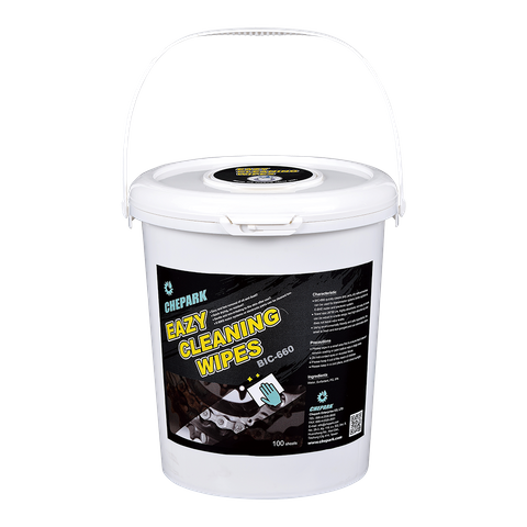 CHEPARK   Eazy Bicycle Cleaning Wipes, size 26 x 30cm,  100 pcs in dispenser bucket
