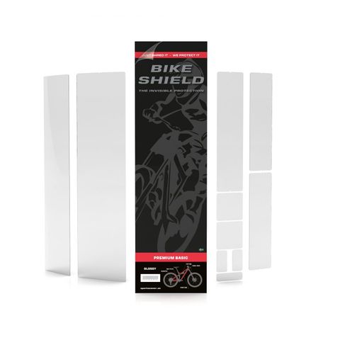 Bikeshield Complete Basic Kit Glossy (Bike protection that is Tough, Totally clear, non-yellowing, lightweight, transparent and shock absorbing, Easy to Apply without heat or water)