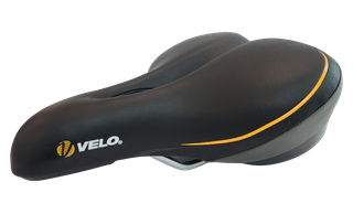 239 x 187mm Ladies Saddle - Vinyl Top, Elastomer Bumper, Relaxed Riding, 538g, Velo Plush VL6038