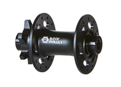 HUB BEAR PAWLS - FRONT, 12mm T/A (100mm OLD), 6 Bolt Disc, 24H, Sealed Bearings, Black