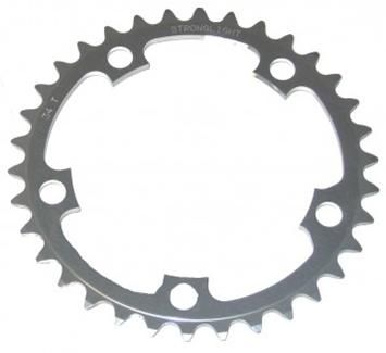 CHAINRING - ROAD "STRONGLIGHT", 34T, 5083 Silver - 110mm BCD, 5 Hole for 9/10 Spd