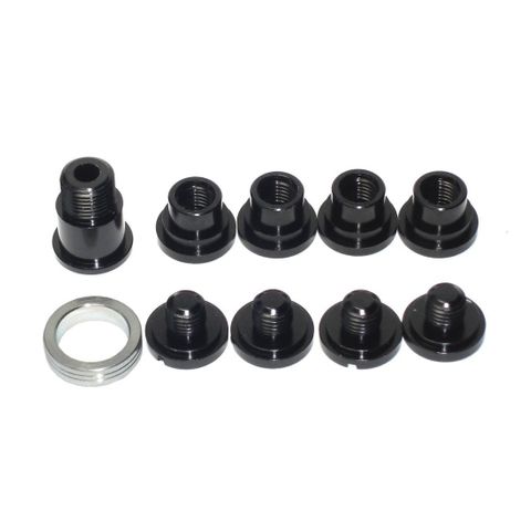 Chainring Bolt Kits, CAMPAGNOLO SCREW FOR DOUBLE (5 arms) - B & C TYPES  ALLOY BLACK