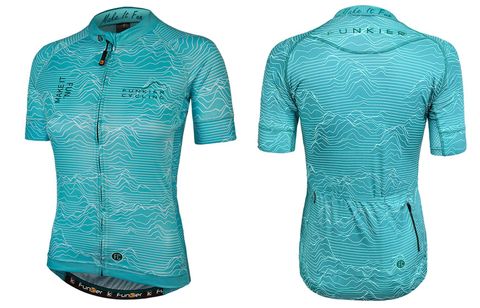 Jersey (RACE FIT), WOMENS, FUNKIER,  PRO, Rossini, Strong & Lightweight, short sleeve, elastic light grippers, MINT fashion design, SMALL (Fitting more like X-SMALL)