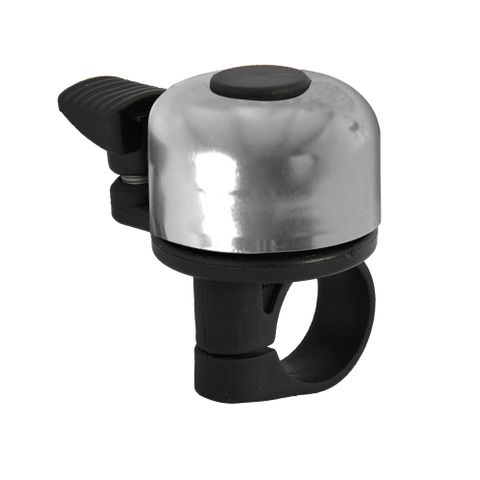 Mini-Flick Bell,  fits 22.2mm diameter handlebar,  Silver - (Variable position dinger) - Oxford Product