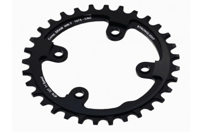 CHAINRING - MTB "STRONGLIGHT", 38T, 7075 CNC  Black  SRAM XX1 - 76mm BCD, 4 Hole for 11 Spd