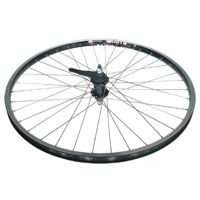 WHEEL  26" Alex  DM-18 D/w Black eyeleted alloy Rim, Chrome  Steel Coaster Hub , Silver Mach1 spoke , REAR.