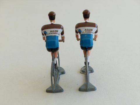 FLANDRIENS Models, 2 x Hand painted Metal Cyclists, AG 2 R
