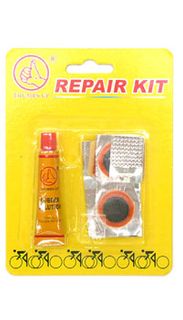Repair kit on card, 6x25mm patches/solution/rasp