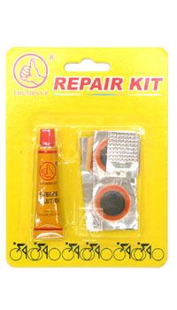 Repair kit on card, 6x25mm patches/solution/rasp