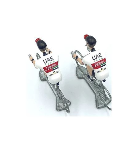 FLANDRIENS Models, 2 x Hand painted Metal Cyclists, Team UAE Emirates 2020