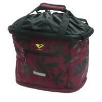 BASKET - Front, Fabric, Q/R, Water Resistant Top with Pull Strings, Burgundy