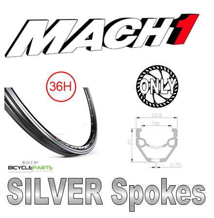 WHEEL - 26" Mach1 REVO 36H P/j Black Rim,  8/10 SPEED Q/R (135mm OLD) 6 Bolt Disc Sealed Novatec Black Hub,  Mach 1 SILVER Spokes