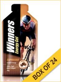 Winners Energy Gel, Espresso (6 Boxes of 4) (CAFFEINE!)