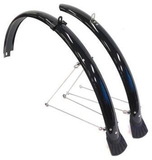 MUDGUARD SET  26, Front (w/1 stay) & Rear (w/2 stays) BLACK (50mm Wide)