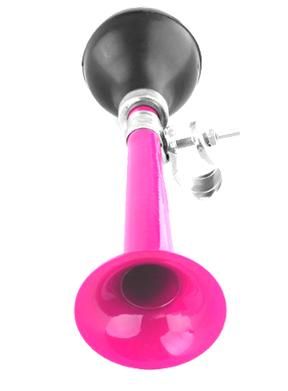 HORN - Trumpeter, Steel, 210mm Long, Fits All Standard Handlebars, Pink, Clean Motion