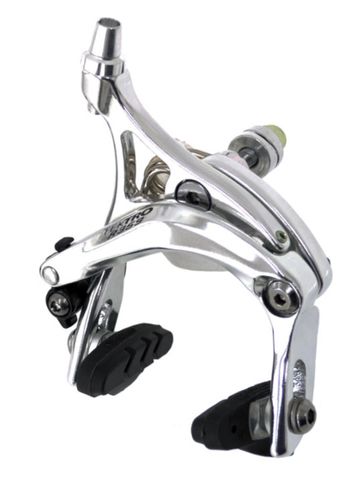 BRAKE - Tektro Caliper Brake Set, 47-57mm Reach, Dual Pivot, Q/R, Forged Alloy, Design For Big Tyres, Recessed, SILVER (Front & Rear)