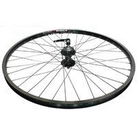 WHEEL  26"  Alex DM-18 D/W Alloy Rim W/msw Eyeleted Rim, Novatec Sealed Disc Q/R Alloy Hub, Mach 1 Spokes, FRONT.  BLACK with SILVER Spokes