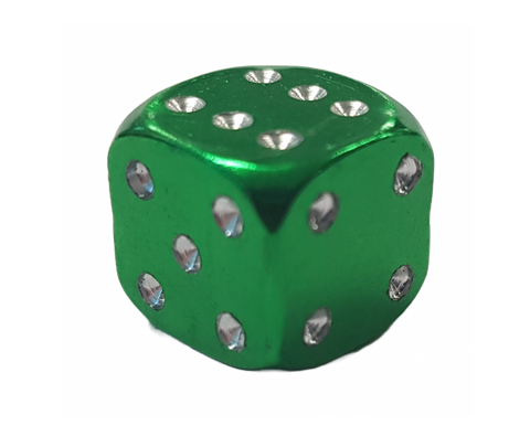 VALVE CAP DICE ALLOY GREEN 12mm A/V