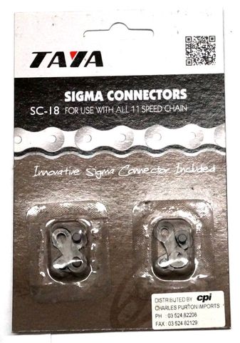CHAIN LINK 1/2 x 5/64 - 11 spd SILVER 2 PACK "Sigma connectors" or missing links ex CPI stock