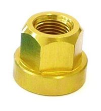 ALLOY HUB AXLE NUT - 3/8" Flange Type, Gold