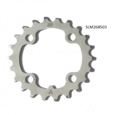 CHAINRING - MTB "STRONGLIGHT", 24T, S/Steel  Silver  INOX - 64mm BCD, 4 Hole for 9 Spd