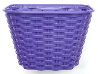 BASKET - Plastic, Front, For 16-20" Bikes, With Bracket & Fiiting Set, L 26cm x W 17cm x H 16cm, Purple