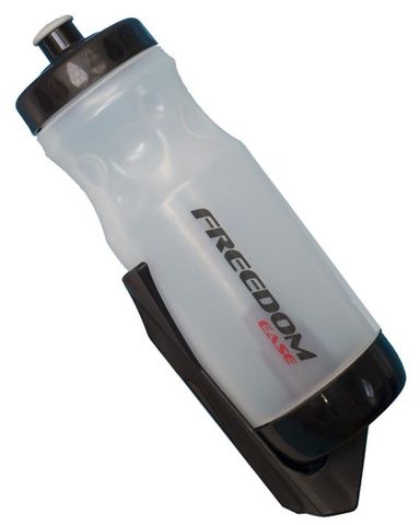 Crazy Pricing  - NOW INCREDIBLE VALUE  -  BOTTLE with MOUNTING PIN - Freedom EASE (Round Bottle) from Freedom Cycling Systems, Translucent Bottle with Black Lid