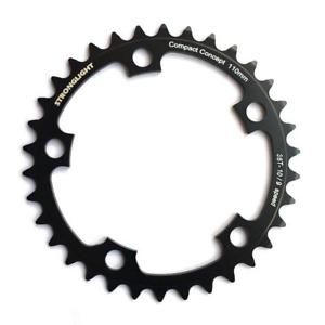 CHAINRING - ROAD "STRONGLIGHT", 38T, 5083 Black - 110mm BCD, 5 Hole for 9/10 Spd